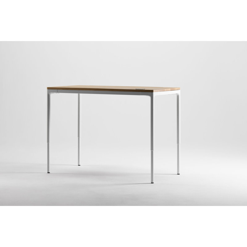 eFloat Quattro, 23 in. D x 58 in. W Sit-Stand Desk with Carbon Black Base, Carbon Black Painted Wood Top, and Black Salzburg Leather Cable Manager