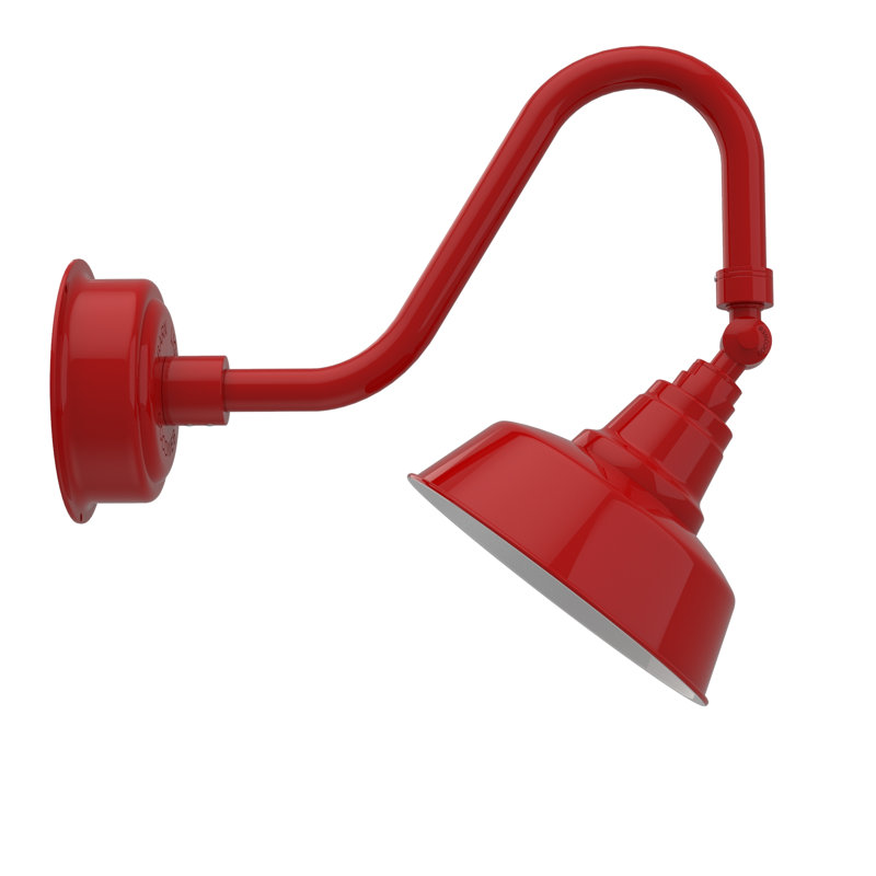 Luminaire de grange d’extérieur à del goodyear, Blanc, 20.875" H x 18.25" W x 10.25" D