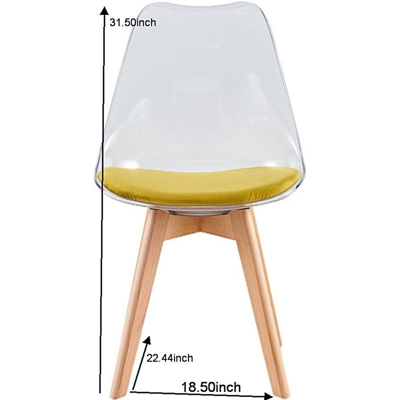 Ensemble de 4 chaises d'appoint Modern, Jaune