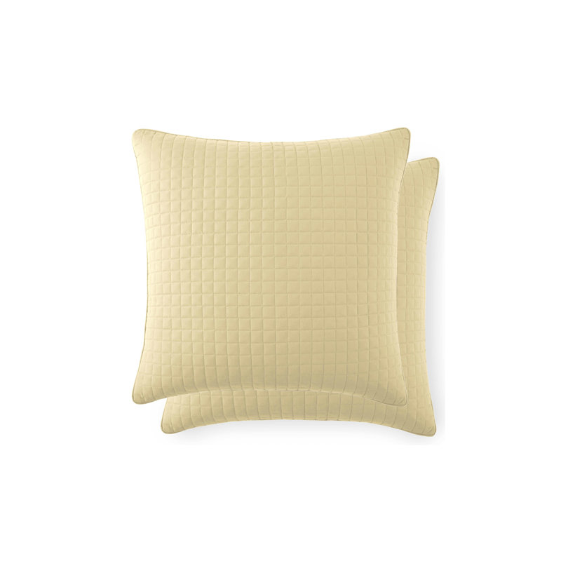 Ensemble de 2 taies décoratives matelassées en microfibre à bordure carrée avec bords passepoilés Southano Fine Linens, ensemble de 2, 26 po x 26 po, doré