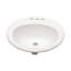 Lavabo de salle de bain ovale encastré en céramique blanc 20 po x 18 po avec 3 trous de robinet
