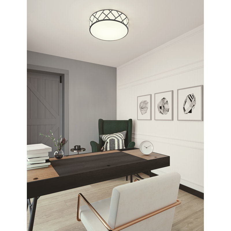 Plafonnier encastré cylindrique à DEL 3 lumières 16,75 po Balduin, Noir