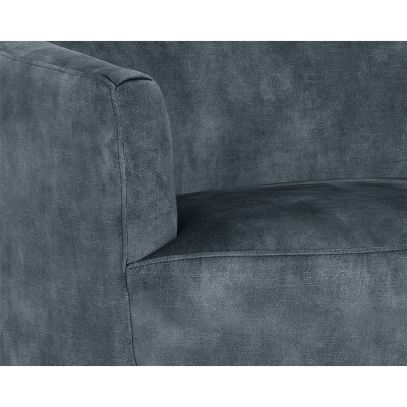 Hudnut Swivel Armchair, Navy Blue