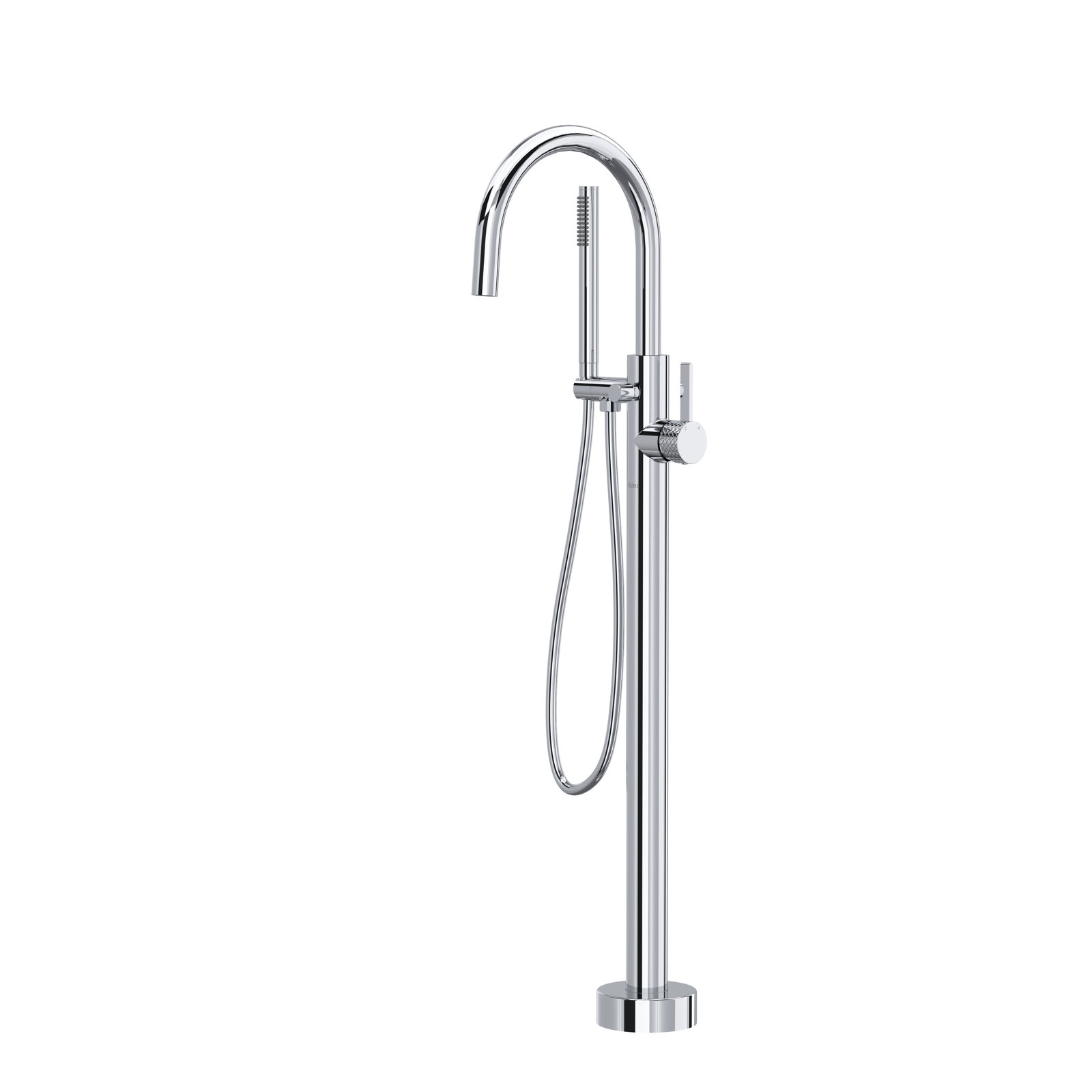Ignacio Single Hole Floor Mount Tub Filler Trim, Polished Chrome