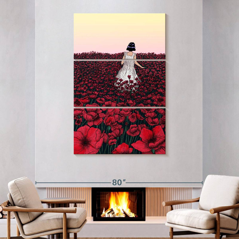 Harnek champ de coquelicots beauté II, H 74 po x l 48 po