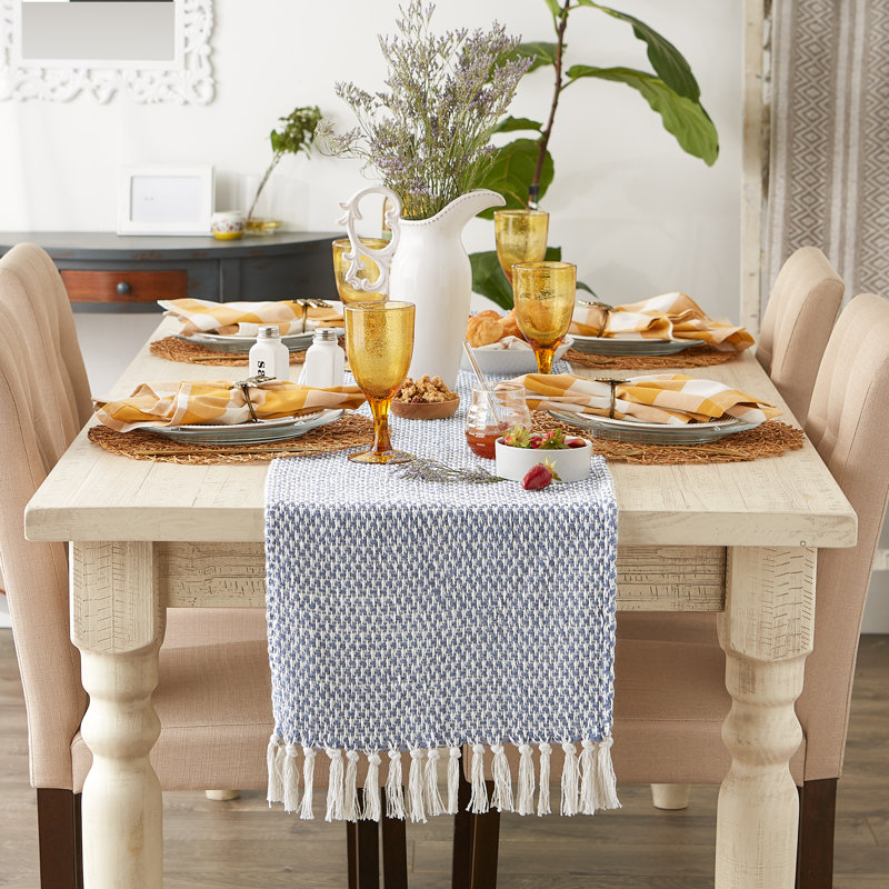 Destainy Solid Table Runner,  72'' x 15'', Stonewash Blue