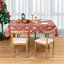 Nappe rectangulaire en vinyle de Noël avec envers en flanelle, 132 x 229 cm, motif Père Noël, bonhomme de neige et rennes à carreaux rouges