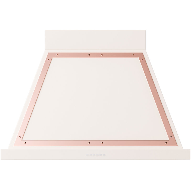 ILVE Nostalgie II Series Noblesse 36 Inch Wall Mount Range Hood (Antique White, Copper Trim), Antique White/Copper
