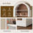 73" Arched Bookshelf  with Drawers and Open Display Shelves, 6-Tier Farmhouse Bookcase with Adjustable Shelf-211314373