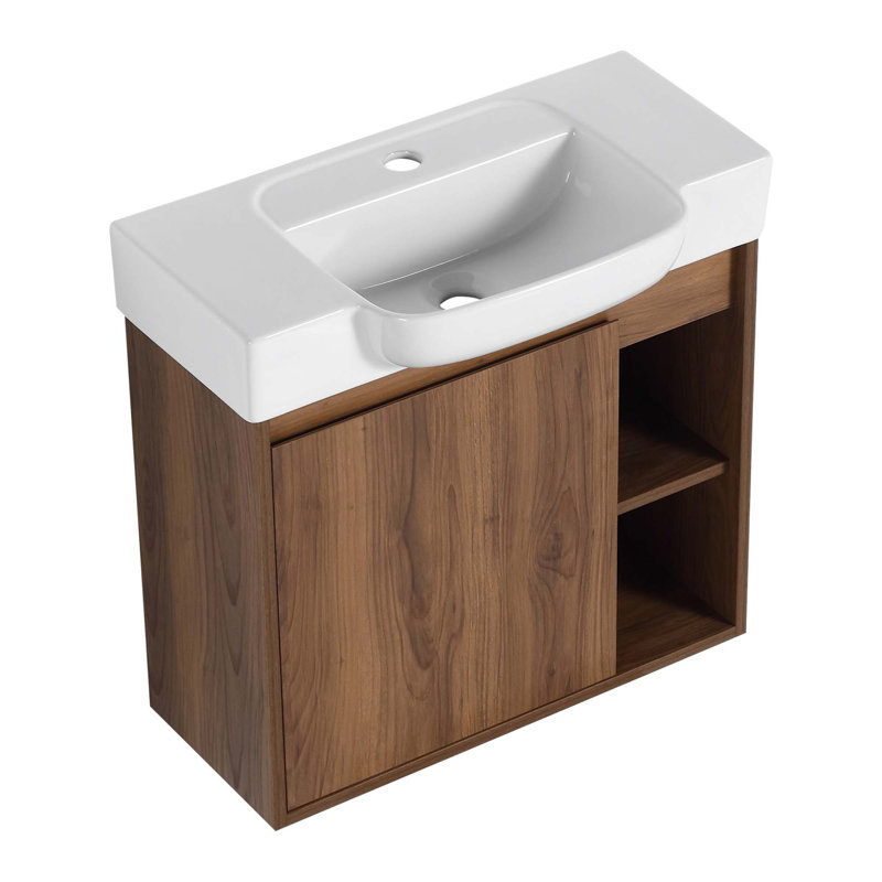 Space-Efficient Wall-Mounted Bathroom Vanity With Premium Features