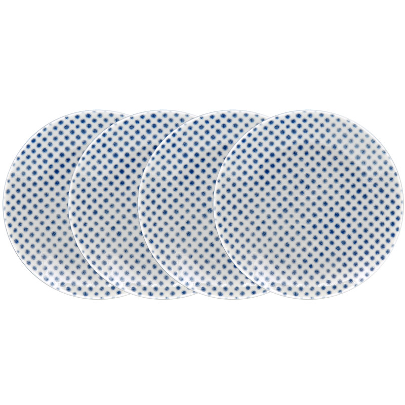 Noritake Hammock Coupe Appetizer Plates - Dots, 6-1/2", Blue