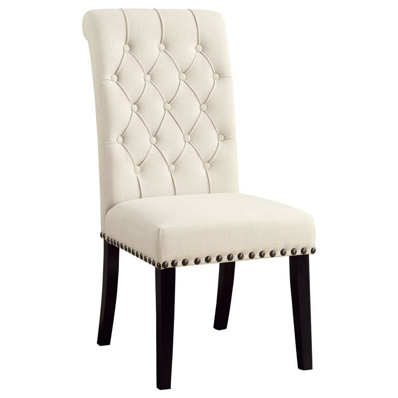 Ensemble de 2 chaises d'appoint rembourrées Alana, Espresso rustique, Beige