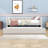 Twin Upholstered Daybed with Backrest and Trundle-1089777755