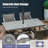 Patio 70"L Aluminum Rectangular Dining Table For 6 Person With Umbrella Hole