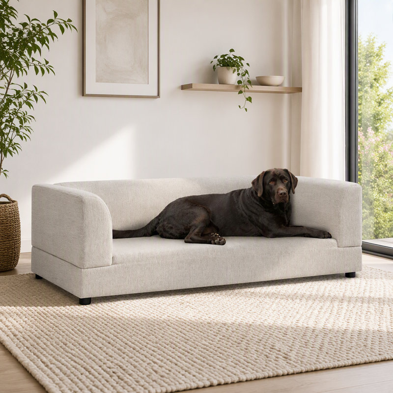 Canapé confortable surdimensionné pour chiens de taille moyenne / grande, Beige
