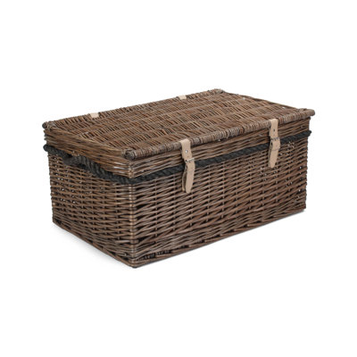 Rope Handled Wicker Storage Trunk