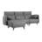 Shealene High Back Convertible Sectional Couch with Ottoman, 3 Seater L Shaped Sofa with Headrests-956564439
