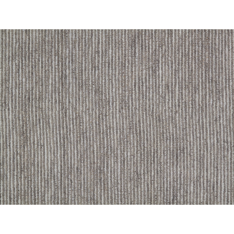Tikka Striped Hand-Knotted Oyster Area Rug, Rectangle 10' x 14'