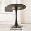 Repas pour 2 à 4 personnes: table ronde tulipe de 31,5 po et chaises en polyuréthane noir, cuisine en cuir synthétique moderne style Mid-Century