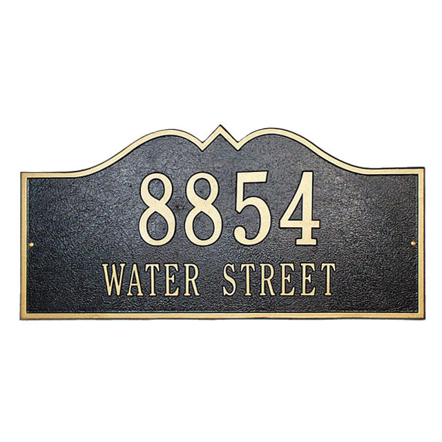 Plaque d'adresse murale Hillsboro, Noir et or, Oui
