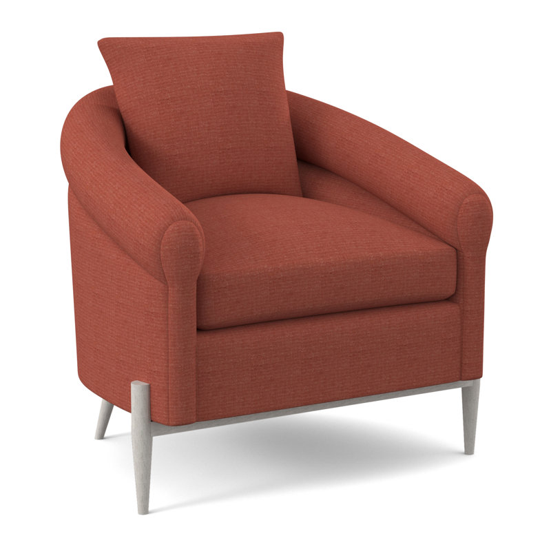 Jaxson Sunbrella® Boucle Armchair, White Caps Fog Viscose, Bisque