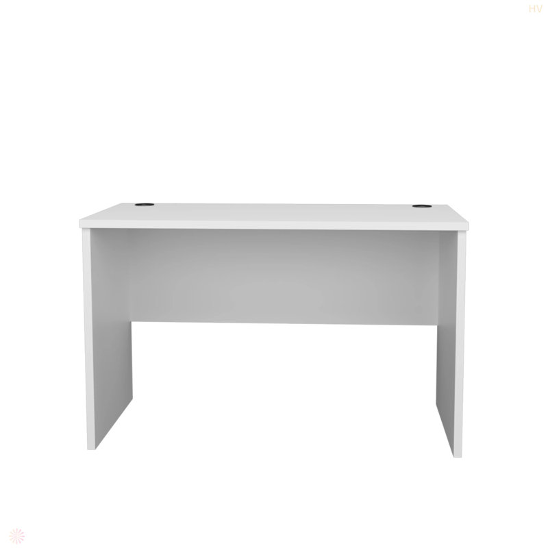 Bureau de travail minimaliste avec gestion des câbles, H 29,38 po x l 47,2 po x P 20,97 po, Blanc