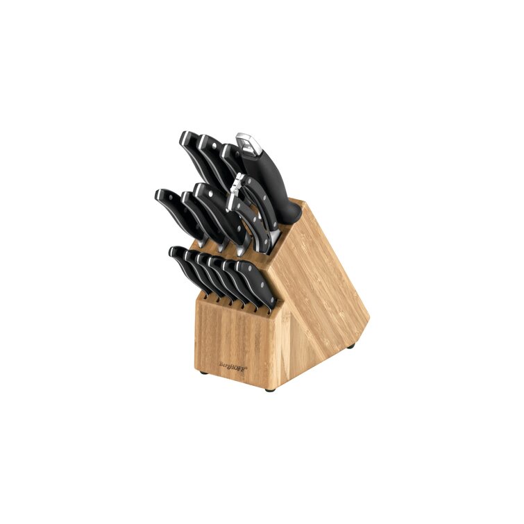 15-Piece Knife Set with Wooden Block Stainless Steel Steak Knives