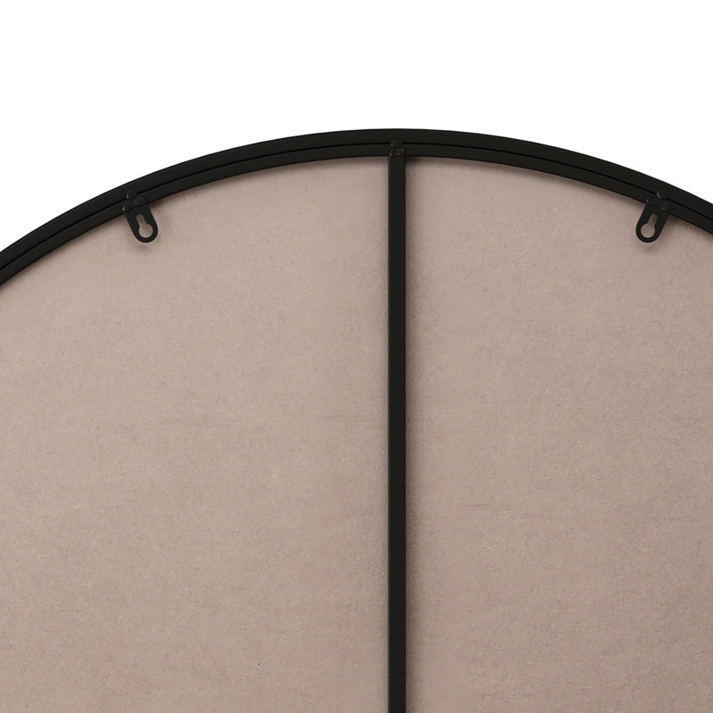 Miroir de 28 pouces avec cadre en métal noir pour le salon, la chambre à coucher et le mur