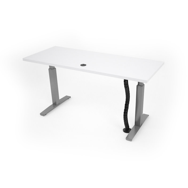 Bureau à hauteur réglable REVOH, Blanc glacier, H 50 po x l 48 po x P 24 po