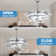 Elfred 42'' Modern DIY Shape Ceiling Fan with Lights, 6-Speed DC Motor Dimmable LED Ceiling Fan