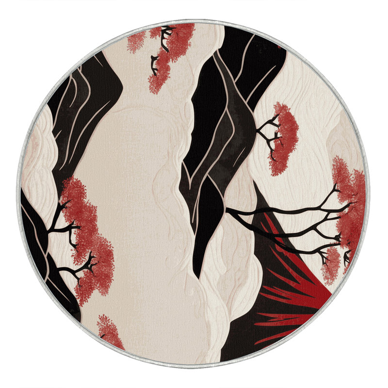 Sakura Reflections Rug, Round 7'