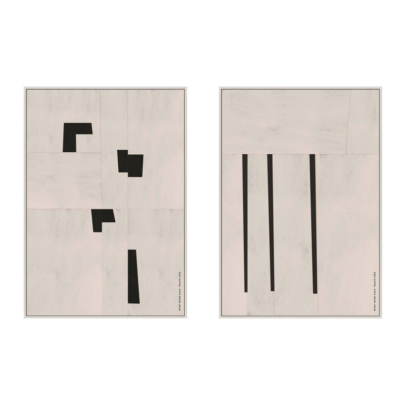 Scattered Set by Romina Gadler, 50" H x 35" W, White Canvas Framed
