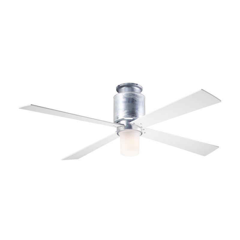 Lapa 50'' Ceiling Fan with Light Kit, Fan Speed and Light Control (2-wire), Galvanized, White