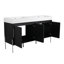 Meuble-lavabo autoportant de 60 po avec double lavabo en résine, armoire de rangement avec portes à fermeture douce
