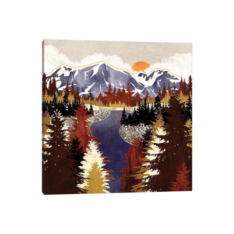 Autumn River - Wrapped Canvas Print, 30.48 cm H x 30.48 cm W