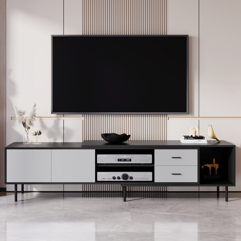 Versatile Extendable TV Cabinet with Adjustable Shelves and Ample Storage, a Stylish and Functional Addition to Your Entertainment Area.