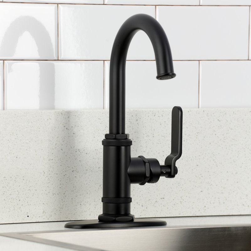 Kingston Brass Whitaker Single-Handle 1-Hole Deck Mount Bar Faucet, Matte Black