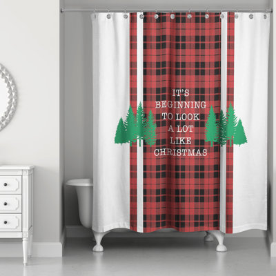 Saster Plaid Shower Curtain