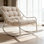 Chaise berçante d'extérieur pour patio avec coussin amovible et repose-pieds