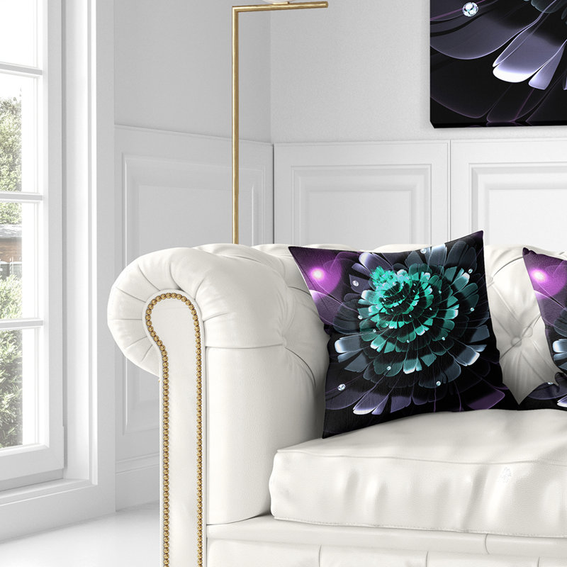 Coussin floral floral digital art, 16 po x 1 po, Coussin décoratif