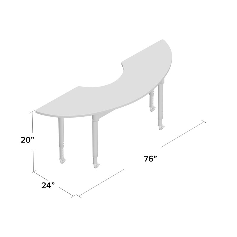 Table d'activité réglable, L 64 po x l 22 po, Oui, 20 po à 31 po