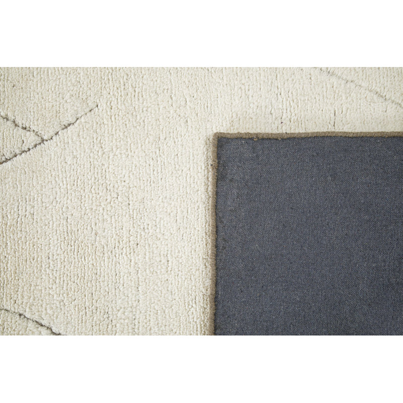 Carolan Lattice Hand Tufted Wool Area Rug in Brown/Gray, Rectangle 2' x 3'