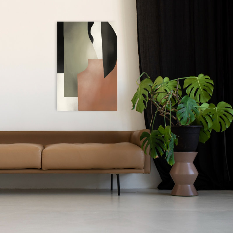 «Earthy Abstract Shapes Abstract Contemporary Geometric Architecture», impression d'art mural, 48" H x 32" W