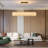 47.2" Rectangular Alabaster Kitchen Island Gold Chandeliers(Bulbs Included)