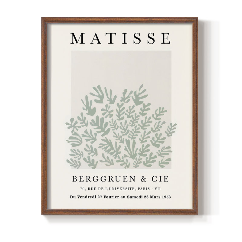 Matisse CLXXIII Framed Print - Solid Wood, 14" H x 11" W, Brown
