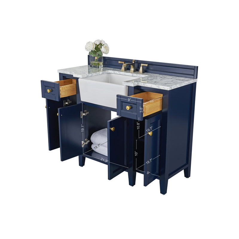 Adeline 48'' W Single Vanity, Navy