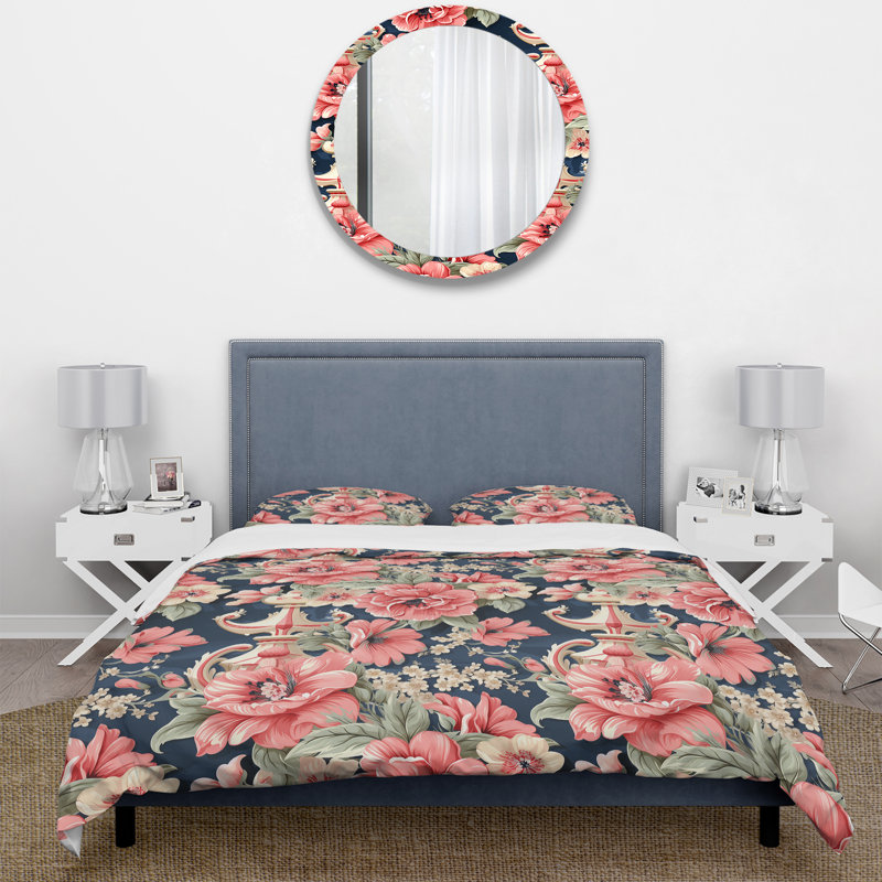 Ensemble de housse de couette Damask maritime, Housse de couette pour très grand lit et 2 très