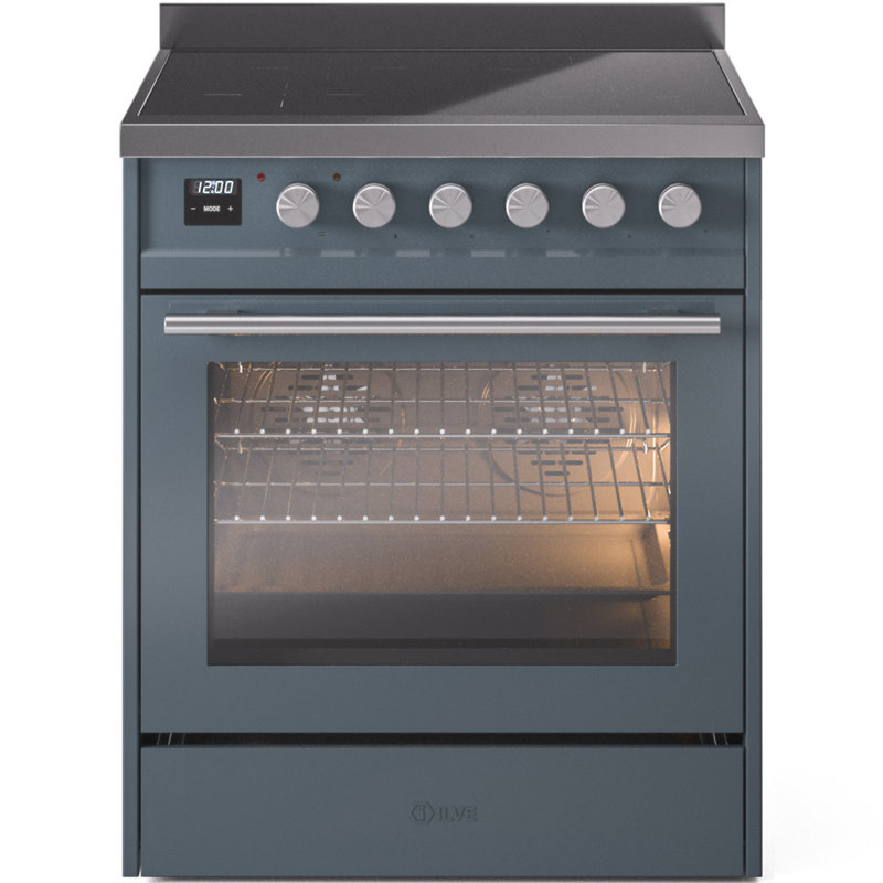 ILVE Professional Plus II 30 in Induction Range, Blue Grey/Stainless Steel