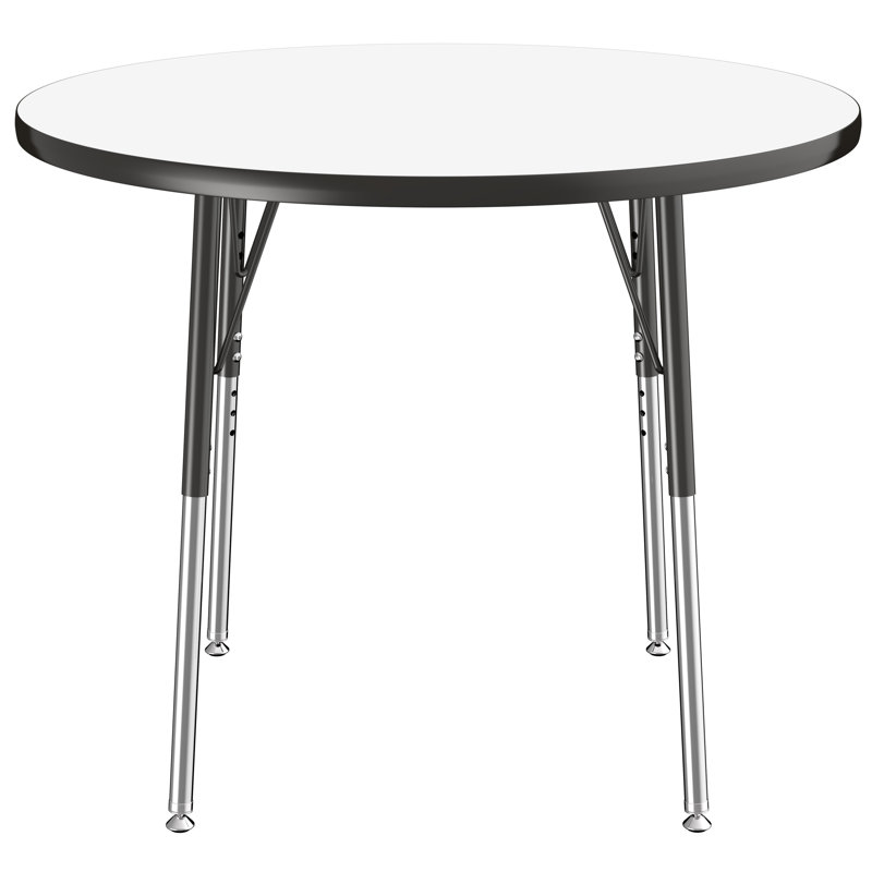 Table ronde d'activités, 36", Tableau blanc / noir, Roulement pivotant standard