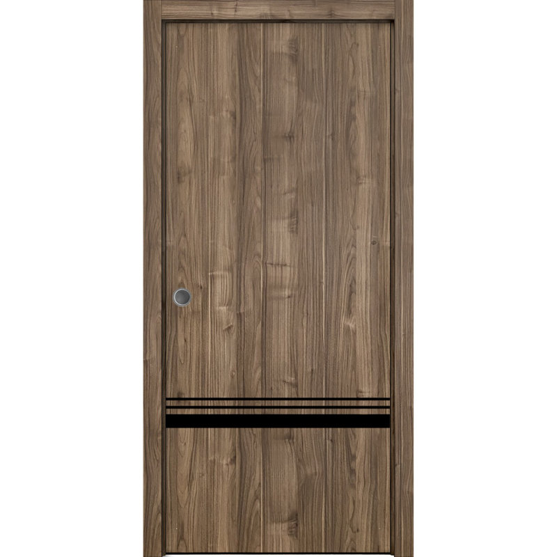 Porte de grange en bois massif massif, Noyer, 36 po x 96 po